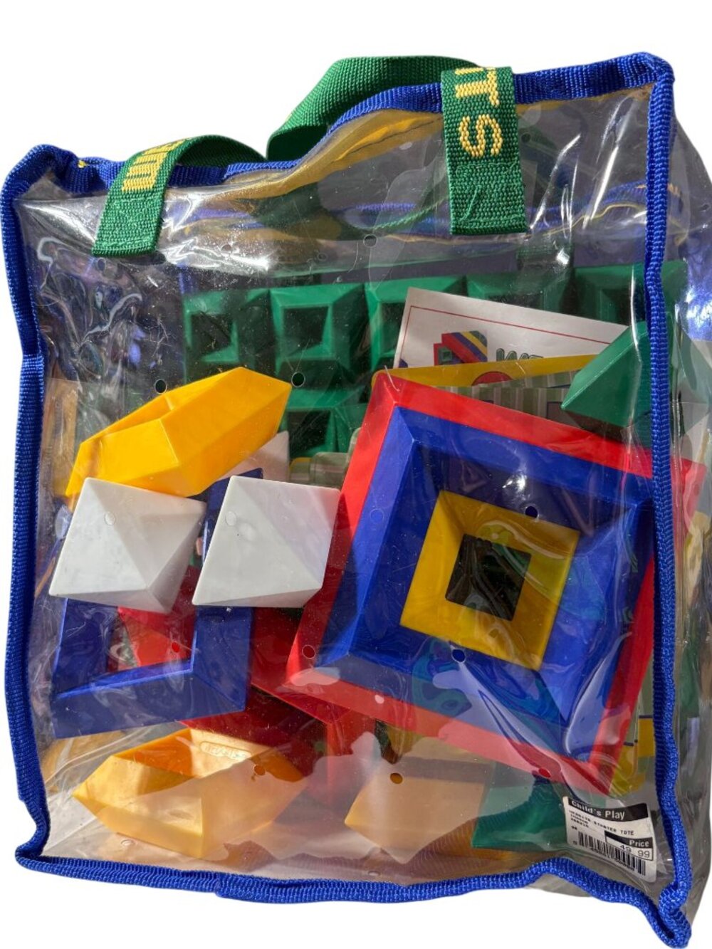 Wedgits Starter Tote Educational Stacking Toy Set For Kids With Clear Carrying B